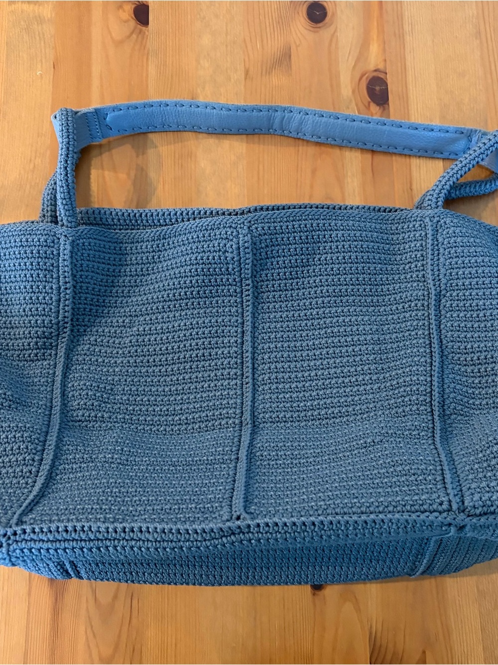 The Sak Los Feliz Large Blue Crochet Shoulder Tote Bag - Picture 3 of 8